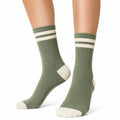 Calzini a coste 35-38 verde salvia e bianco - stile sportivo