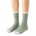 Calze a coste 35-38 in maglia verde salvia e bianco per uso quotidiano stile casual