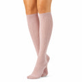 Calze al ginocchio 39-42 in maglia rosa a coste stile classico