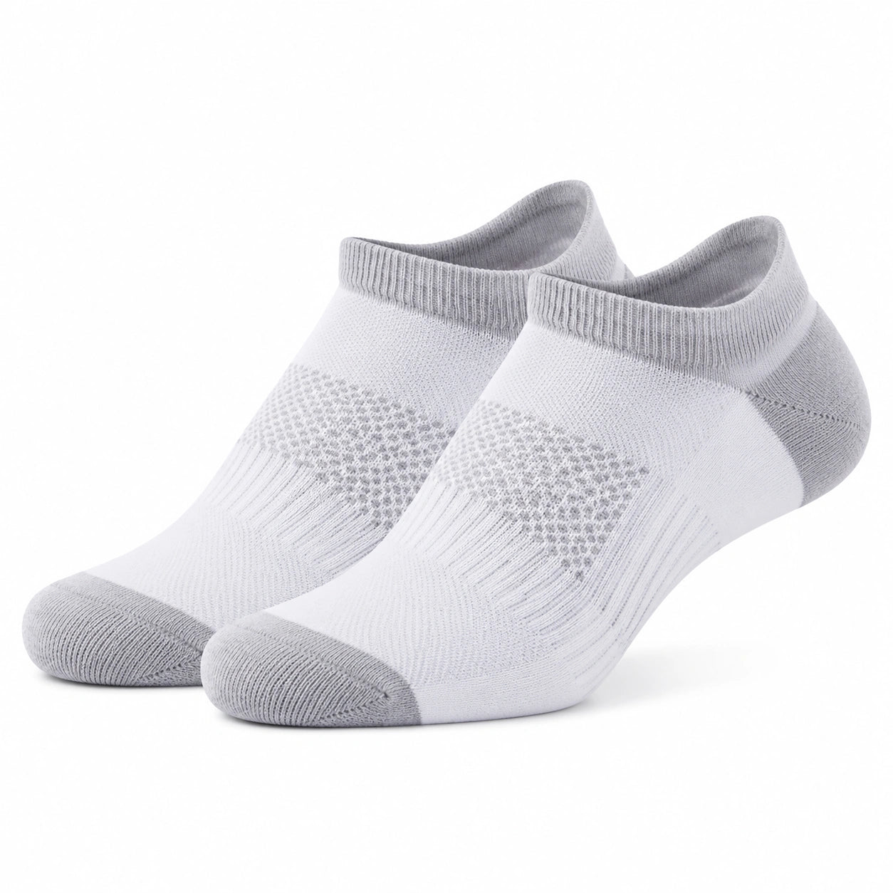 Calzini sportivi alla caviglia 35-38 in tessuto a maglia bianco e grigio traspiranti