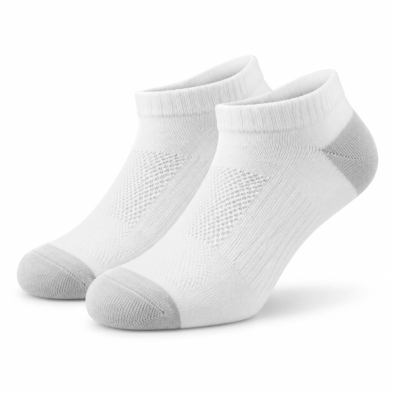 Calzini alla caviglia 35-38 in maglia bianco e grigio per sport e uso quotidiano